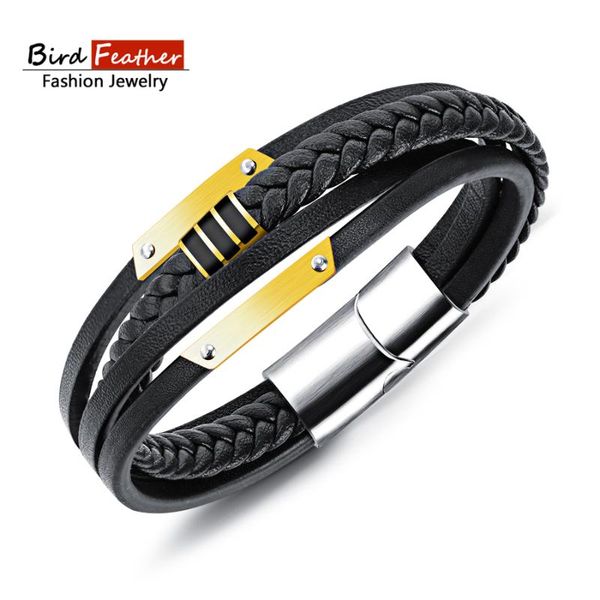 charm bracelets bird feather men bracelet stainless steel for women simple black pu leather & bangles fashion jewelry, Golden;silver
charm bracelets bird feather men bracelet stainless steel for women simple black pu leather & bangles fashion jewelry, Golden;silver