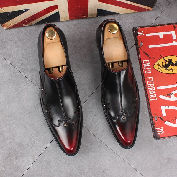 male england casual punk night club wear real slide-in smoking slippers pointed toe leather shoes personality 4rlr, Black
male england casual punk night club wear real slide-in smoking slippers pointed toe leather shoes personality 4rlr, Black