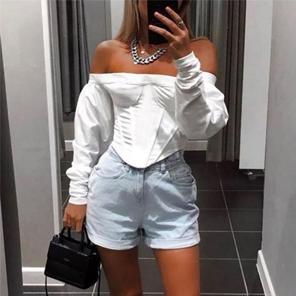 new 2021 spring summer fashion off shoulder short crop white blouse women long sleeve slash neck shirts blouses female
new 2021 spring summer fashion off shoulder short crop white blouse women long sleeve slash neck shirts blouses female