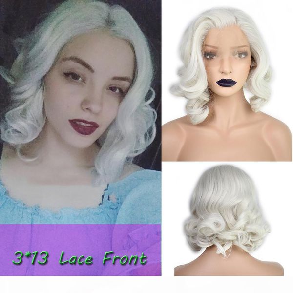 13*3 lace front wigs short body wave bob white blonde part wave high temperature fiber synthetic hair lace front wigs cosplay, Black
13*3 lace front wigs short body wave bob white blonde part wave high temperature fiber synthetic hair lace front wigs cosplay, Black
