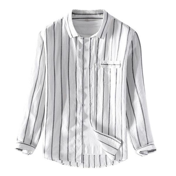 autumn 2020 new linen long sleeve shirt men's stripe shirt business leisure fit linen 9311, White;black
autumn 2020 new linen long sleeve shirt men's stripe shirt business leisure fit linen 9311, White;black