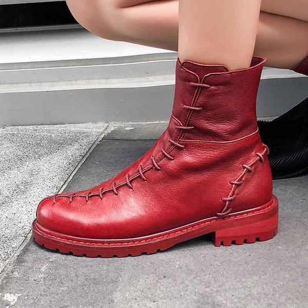 motorcycle boots women's new winter shoes vintage soft genuine leather boots round toe keep warm cozy ankle, Black
motorcycle boots women's new winter shoes vintage soft genuine leather boots round toe keep warm cozy ankle, Black