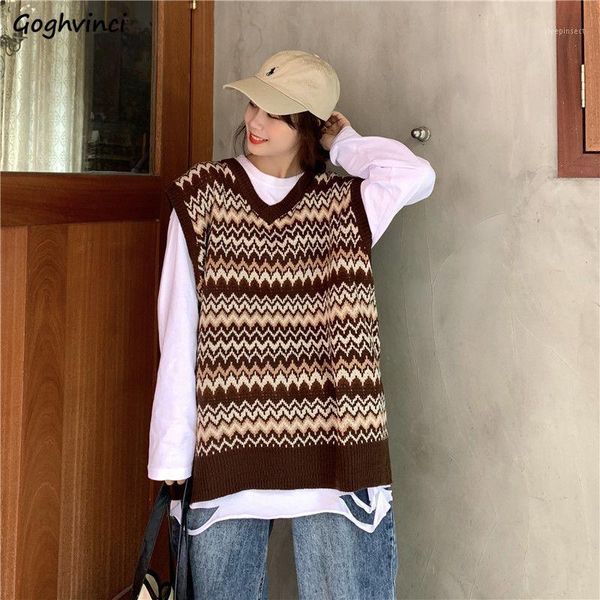 sweater vest women v-neck patchwork stripped retro loose leisure female vests outwear ulzzang harajuku chic stylish womens daily1, Black;white
sweater vest women v-neck patchwork stripped retro loose leisure female vests outwear ulzzang harajuku chic stylish womens daily1, Black;white