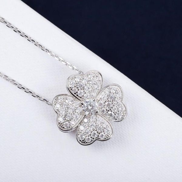 925 sliver fashion party jewelry for women platinum gold 4 leavs heart zircon flowers necklace pendant, Silver
925 sliver fashion party jewelry for women platinum gold 4 leavs heart zircon flowers necklace pendant, Silver