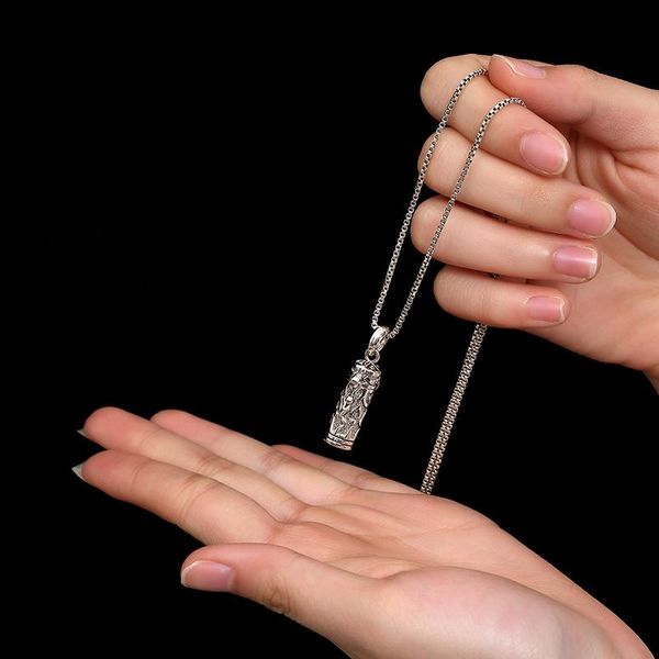 real 925 sterling sliver openbale pendant necklace jewelry for men women retro fashion remembrance jewelry holiday gift h wmtpjb, Black
real 925 sterling sliver openbale pendant necklace jewelry for men women retro fashion remembrance jewelry holiday gift h wmtpjb, Black