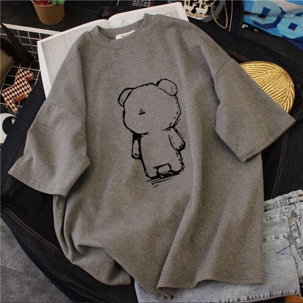 women t shirt bear printed simple tee shirts cotton summer harajuku casual girls streetwear oversized tshirts1, White
women t shirt bear printed simple tee shirts cotton summer harajuku casual girls streetwear oversized tshirts1, White