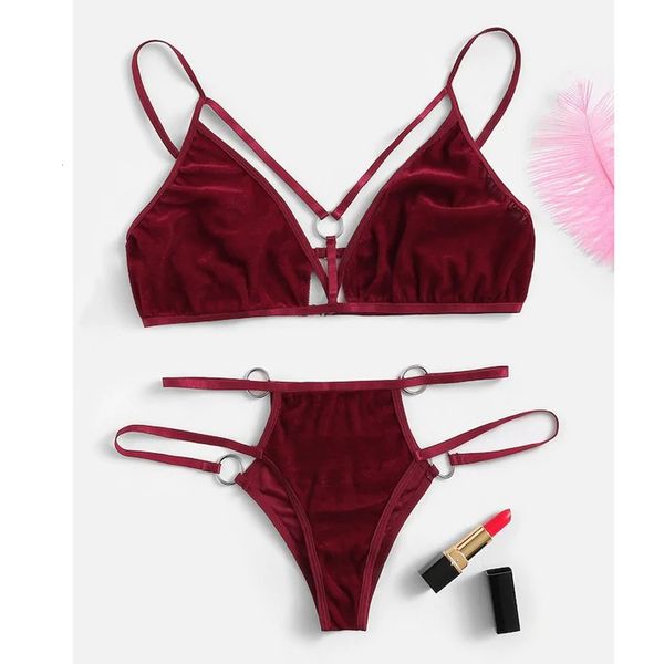 women's underwear ring linked veet lingerie set hollowing v-neck with thong bra & brief sets nightwear, Black;white
women's underwear ring linked veet lingerie set hollowing v-neck with thong bra & brief sets nightwear, Black;white