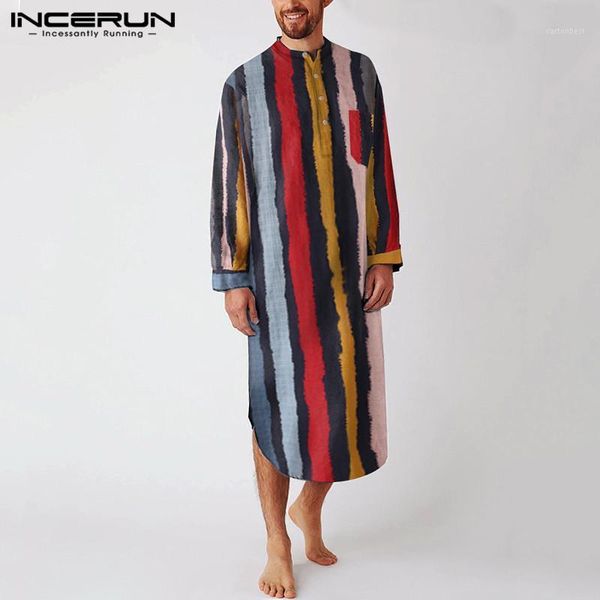 men's sleepwear men long sleeve round neck homewear loose pockets nightgown incerun fashion striped sleep robes cozy cotton bathrobes s, Black;brown
men's sleepwear men long sleeve round neck homewear loose pockets nightgown incerun fashion striped sleep robes cozy cotton bathrobes s, Black;brown