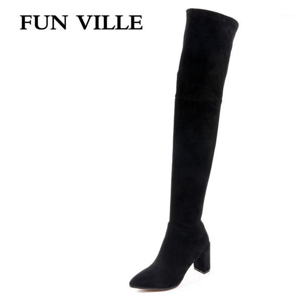 fun ville 2020 new fashion autumn women over the knee boots stretch fabric solid pointed toe slip-on size 34-421, Black
fun ville 2020 new fashion autumn women over the knee boots stretch fabric solid pointed toe slip-on size 34-421, Black