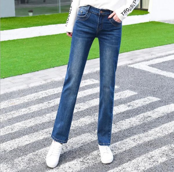 women spring and autumn models high waist small straight jeans large size was thin women's straight trousers1, Blue
women spring and autumn models high waist small straight jeans large size was thin women's straight trousers1, Blue