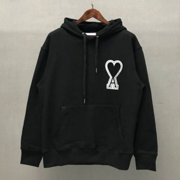 men's and women's love printing plus velvet sweater round neck hooded pullover coat, Black
men's and women's love printing plus velvet sweater round neck hooded pullover coat, Black