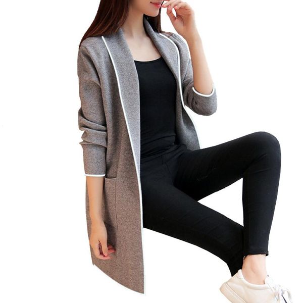 women's jackets mid-length cardigan coat autumn long sleeve outerwear korean style solid color slim with pockets, Black;brown
women's jackets mid-length cardigan coat autumn long sleeve outerwear korean style solid color slim with pockets, Black;brown