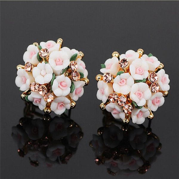 bohemian pink clay&rhinestone flower round ear stud earrings for women fashion summer spherical earrings jewelry, Golden;silver
bohemian pink clay&rhinestone flower round ear stud earrings for women fashion summer spherical earrings jewelry, Golden;silver