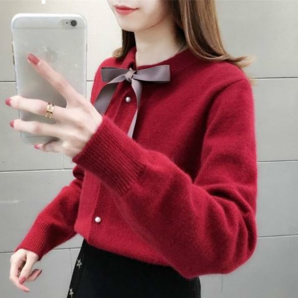 2021 new spring female fashions lace up to crocheted short cardigans around the neck full sleeve sweater solid jumper y517 6vll, White;black
2021 new spring female fashions lace up to crocheted short cardigans around the neck full sleeve sweater solid jumper y517 6vll, White;black