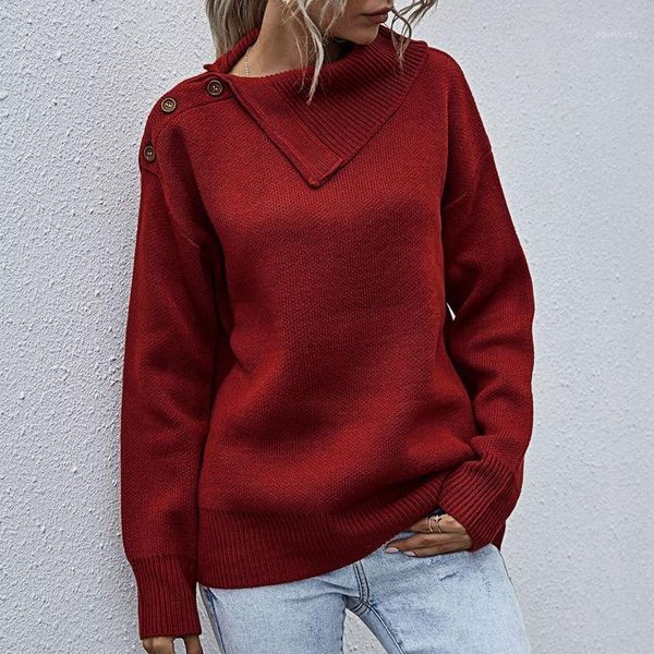 lapel pullover sweater autumn winter women's casual shoulder buckle half open collar knitted sweater1, White;black
lapel pullover sweater autumn winter women's casual shoulder buckle half open collar knitted sweater1, White;black