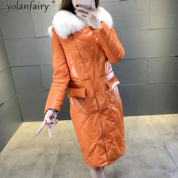women's leather & faux real genuine jacket women autumn winter coat female 2021 korean sheepskin down coats fur collar plus size rlg17d, Black
women's leather & faux real genuine jacket women autumn winter coat female 2021 korean sheepskin down coats fur collar plus size rlg17d, Black