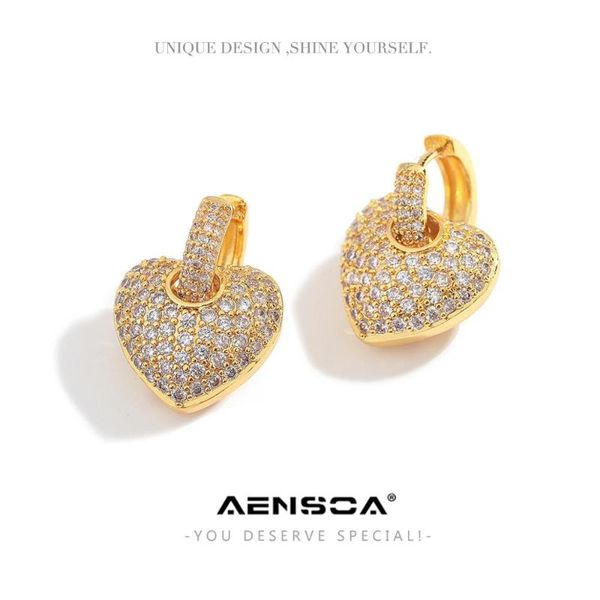 AENSOA Luxury Tiny Small CZ Heart Earrings for Women Vintage Cubic Zirconia Drop Earring Gold Color Full Crystal Wedding Jewelry, Silver
AENSOA Luxury Tiny Small CZ Heart Earrings for Women Vintage Cubic Zirconia Drop Earring Gold Color Full Crystal Wedding Jewelry, Silver