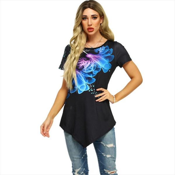 5xl large size casual t shirt women 2020 summer short sleeve flower print t shirt loose irregular tee plus size, White
5xl large size casual t shirt women 2020 summer short sleeve flower print t shirt loose irregular tee plus size, White