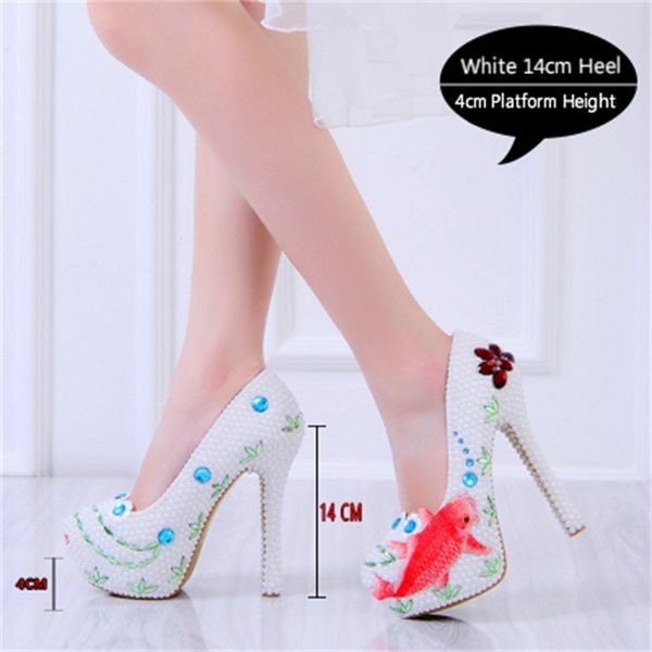 pearl womens wedding crystal decoration standard fish pattern round toe bombs bride high female heels white party shoes lvqu, Black
pearl womens wedding crystal decoration standard fish pattern round toe bombs bride high female heels white party shoes lvqu, Black