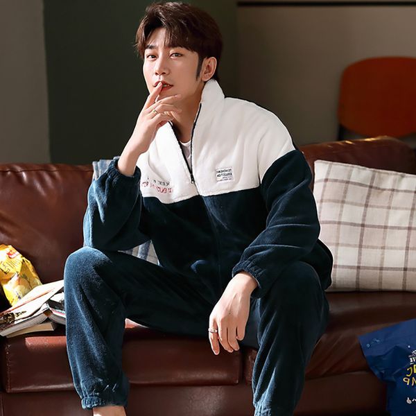 melifle winter warm men's veet pajamas set fashion soft flannel sleepwear suits for man atoff home plush loungewear nightwear, Black;brown
melifle winter warm men's veet pajamas set fashion soft flannel sleepwear suits for man atoff home plush loungewear nightwear, Black;brown