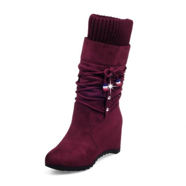 female round toe wedge half short boots women new design cross strap botines mujer woman high heel shoes footwear size 32-43, Black
female round toe wedge half short boots women new design cross strap botines mujer woman high heel shoes footwear size 32-43, Black