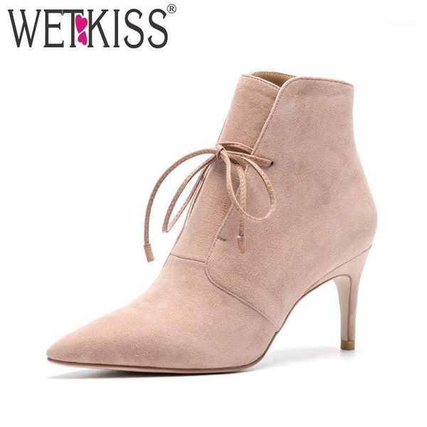 boots wetkiss winter high heeled women ankle lace up footwear kid suede rubber female boot pointed toe shoes 2021 1, Black
boots wetkiss winter high heeled women ankle lace up footwear kid suede rubber female boot pointed toe shoes 2021 1, Black