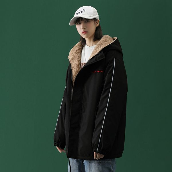 winter woman lamb plush hoodie coats 2020 new men's casual oversize japanese style woman fashion warm printed clothing, Black
winter woman lamb plush hoodie coats 2020 new men's casual oversize japanese style woman fashion warm printed clothing, Black