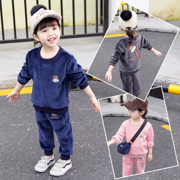 clothing sets fashion girls outfits all match autumn and winter plus velvet soft children's sports suit simple cartoon casual wear, White
clothing sets fashion girls outfits all match autumn and winter plus velvet soft children's sports suit simple cartoon casual wear, White
