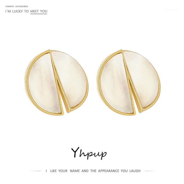 yhpup fashion natural shell round stud earrings for women zinc alloy jewelry earrings aros mujer oreja gala gift1, Golden;silver
yhpup fashion natural shell round stud earrings for women zinc alloy jewelry earrings aros mujer oreja gala gift1, Golden;silver