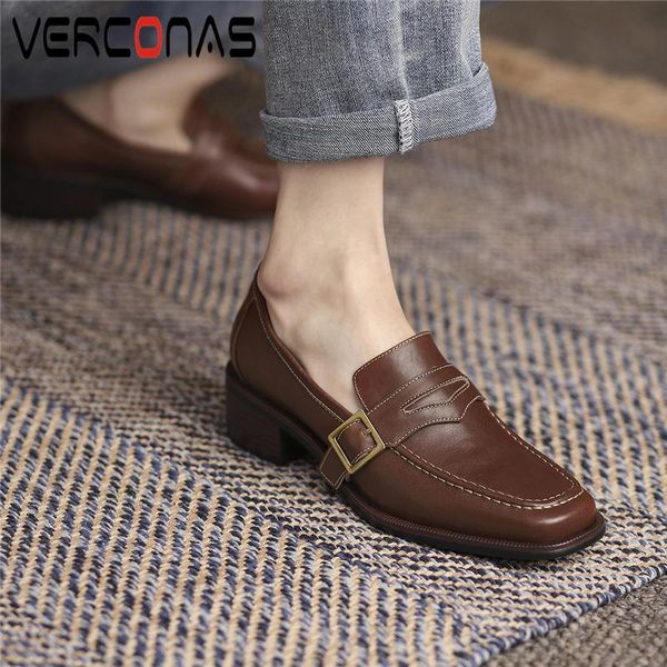dress shoes verconas classic retro concise women pumps genuine leather buckle thick heels working casual spring square toe woman 2021, Black
dress shoes verconas classic retro concise women pumps genuine leather buckle thick heels working casual spring square toe woman 2021, Black