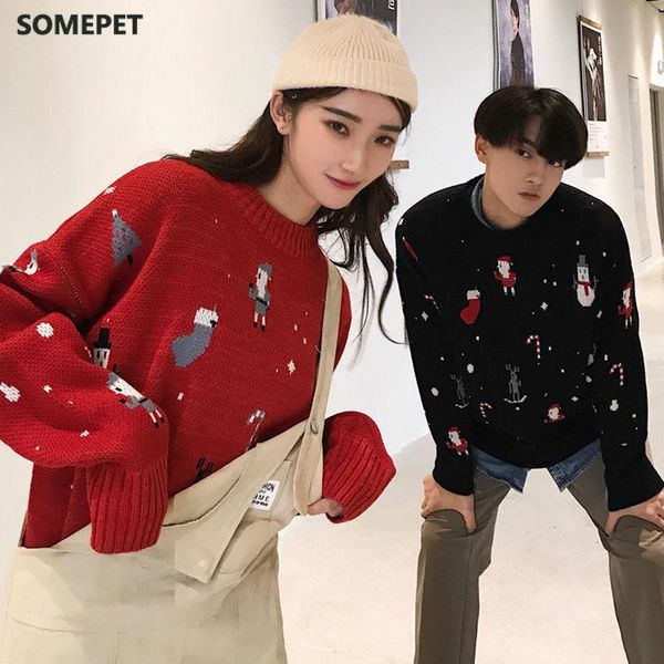women's sweaters couple wear autumn and winter christmas pattern loose wild hood lazy 731 knitted sweater for 2021, White;black
women's sweaters couple wear autumn and winter christmas pattern loose wild hood lazy 731 knitted sweater for 2021, White;black