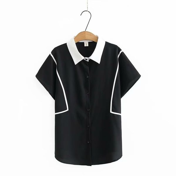 released female from chiffon, plus size, short sleeve, 2020 novelty, summer, casual, patchwork, turtleneck turned down shirt q2mc, White
released female from chiffon, plus size, short sleeve, 2020 novelty, summer, casual, patchwork, turtleneck turned down shirt q2mc, White