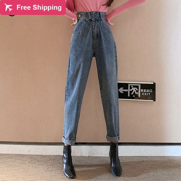 casual mother with high waist boyfriend for female black leg women drop korean jeans from vintage streetwear loose, Blue
casual mother with high waist boyfriend for female black leg women drop korean jeans from vintage streetwear loose, Blue