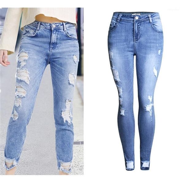 2021 fashion classic distressed jeans women mid waist stretchy ripped true denim pants spring autumn skinny pencil jeans female1, Blue
2021 fashion classic distressed jeans women mid waist stretchy ripped true denim pants spring autumn skinny pencil jeans female1, Blue