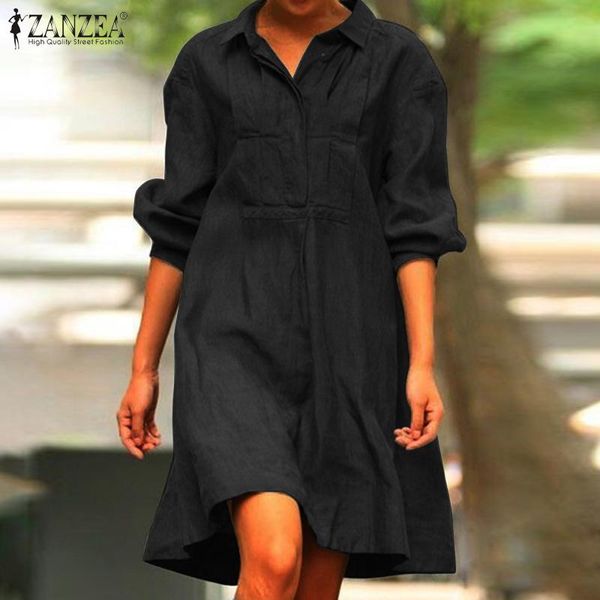 casual dresses fashion half placket baggy sundress 2021 zanzea women streetwear pleated midi dress long sleeve lapel vestidos button femme 5, Black;gray
casual dresses fashion half placket baggy sundress 2021 zanzea women streetwear pleated midi dress long sleeve lapel vestidos button femme 5, Black;gray