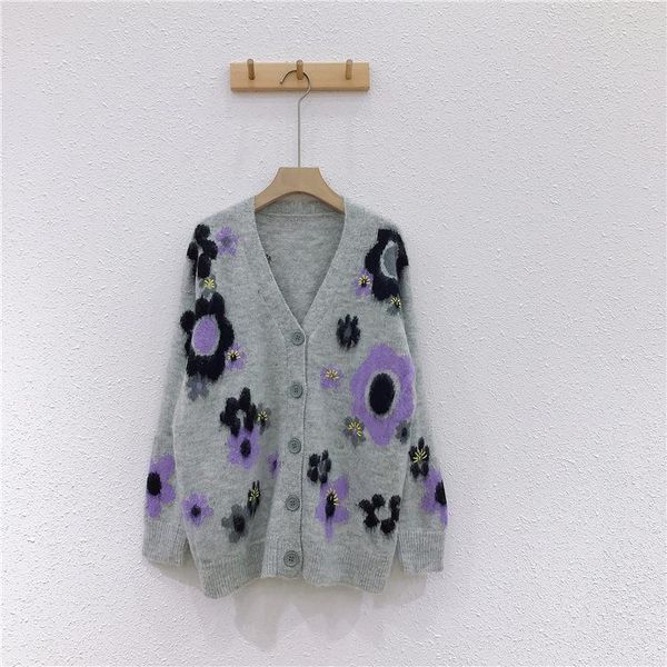 women's knits & tees palenda women sweater graceful gray loose lazy wind contrasting color jacquard mohair v-neck mid-length retro jack, White
women's knits & tees palenda women sweater graceful gray loose lazy wind contrasting color jacquard mohair v-neck mid-length retro jack, White