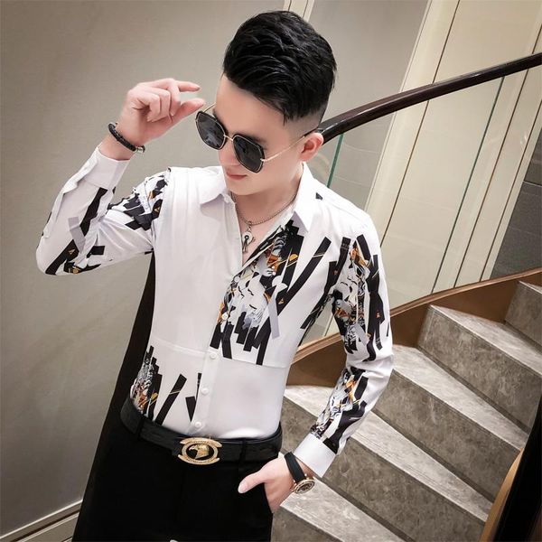 men's casual shirts gzdeerax all printed mens long sleeve spring dress fashion slim fit party male 3xl, White;black
men's casual shirts gzdeerax all printed mens long sleeve spring dress fashion slim fit party male 3xl, White;black