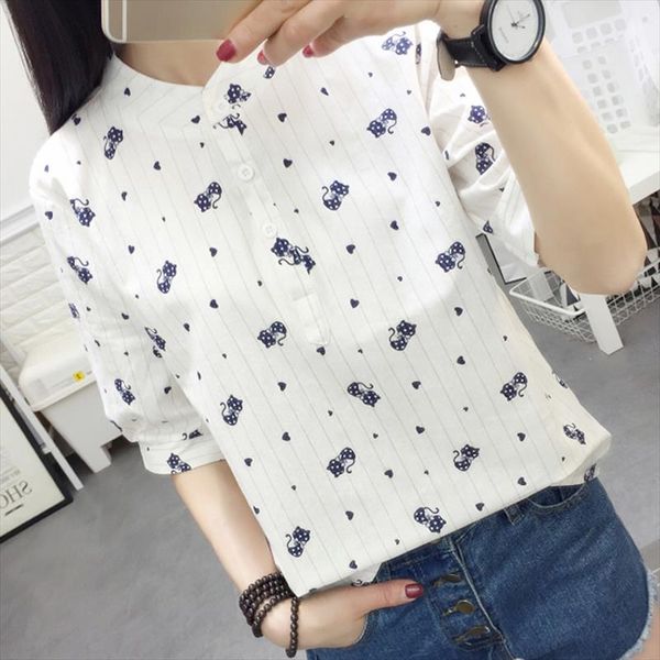 stand collar blouses shirts short sleeve students cotton linen floral print literary fresh shirts summer casual loose tunic, White
stand collar blouses shirts short sleeve students cotton linen floral print literary fresh shirts summer casual loose tunic, White