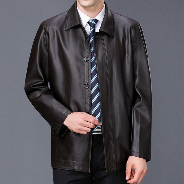 men's fur & faux s-4xl spring and autumn middle-aged casual lapel leather jacket dad clothing loose large size jackets, Black
men's fur & faux s-4xl spring and autumn middle-aged casual lapel leather jacket dad clothing loose large size jackets, Black