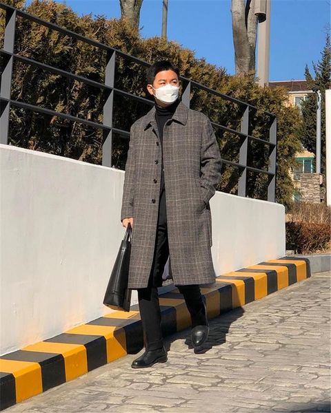 men's wool & blends winter plaid overcoat fashion singal breasted thick loose long-length woolen warm casual trench coat male jacket, Black
men's wool & blends winter plaid overcoat fashion singal breasted thick loose long-length woolen warm casual trench coat male jacket, Black