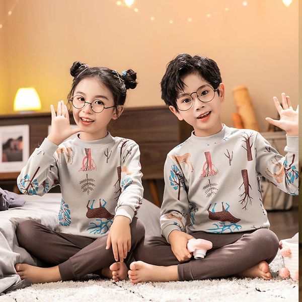 and pure underwear set winter children's middle pajamas cotton boys' round high collar girls' autumn, Blue;red
and pure underwear set winter children's middle pajamas cotton boys' round high collar girls' autumn, Blue;red