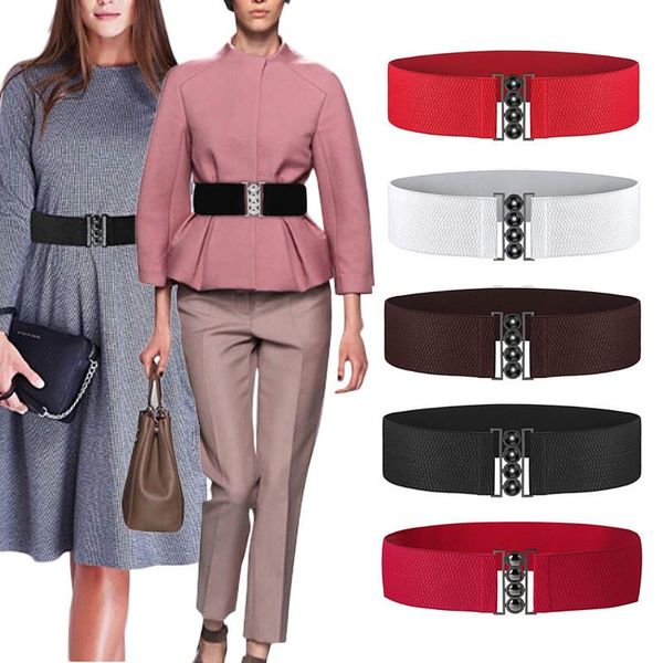 women fashion stretch buckle waist belt wide elastic cinch corset waistband, Black;brown
women fashion stretch buckle waist belt wide elastic cinch corset waistband, Black;brown