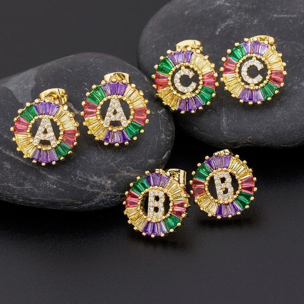 2020 rainbow 26 initial letter earrings micro cz for women alphabet a-z name stud earrings creative fashion jewelry1, Golden;silver
2020 rainbow 26 initial letter earrings micro cz for women alphabet a-z name stud earrings creative fashion jewelry1, Golden;silver