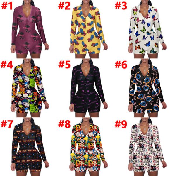 women jumpsuit slim casual pattern printed long sleeve shorts ladies new fashion home rompers 2020 ly821, Black;white
women jumpsuit slim casual pattern printed long sleeve shorts ladies new fashion home rompers 2020 ly821, Black;white