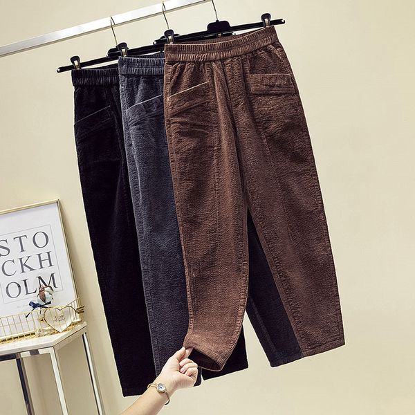 2021 fall winter new women trousers women's plus size corduroy female casual ny harem pants a332 vzrq, Black
2021 fall winter new women trousers women's plus size corduroy female casual ny harem pants a332 vzrq, Black