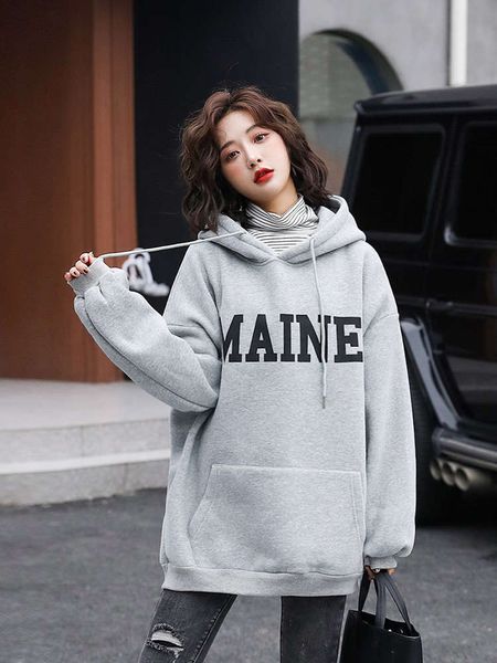 grey hooded sweater loose korean version winter 2020 versatile plush warm fashion trend, Black
grey hooded sweater loose korean version winter 2020 versatile plush warm fashion trend, Black