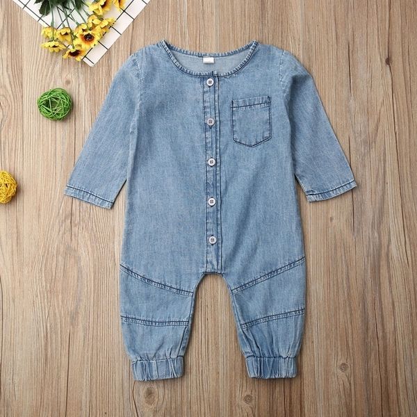 spring autumn baby clothing long sleeve romper denim solid jumpsuit pocket outfits newborn kids baby girl boy clothes 201127, Blue
spring autumn baby clothing long sleeve romper denim solid jumpsuit pocket outfits newborn kids baby girl boy clothes 201127, Blue
