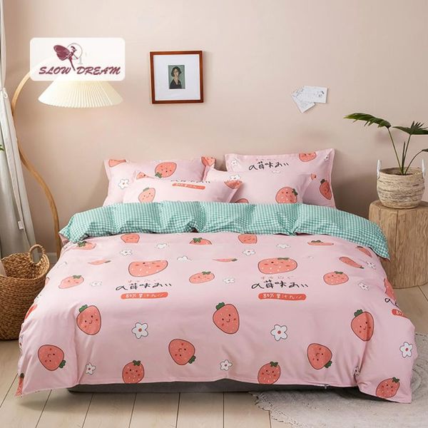 slowdream strawberry lovely bedding set fitted sheet duvet cover double bedspread mattress cover elastic band for decor
slowdream strawberry lovely bedding set fitted sheet duvet cover double bedspread mattress cover elastic band for decor
