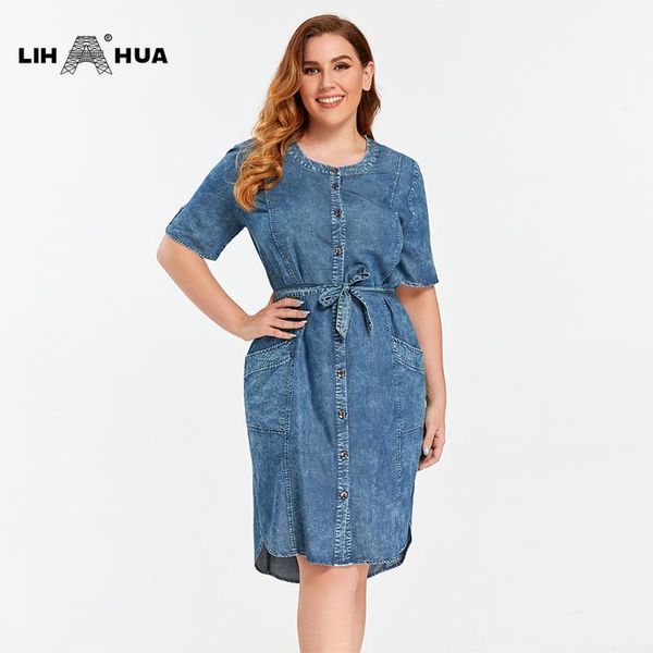 lih hua women's plus size denim dress summer slim fit dress casual woven denim short sleeve -lengtkneeh with sashes1, Black;gray
lih hua women's plus size denim dress summer slim fit dress casual woven denim short sleeve -lengtkneeh with sashes1, Black;gray