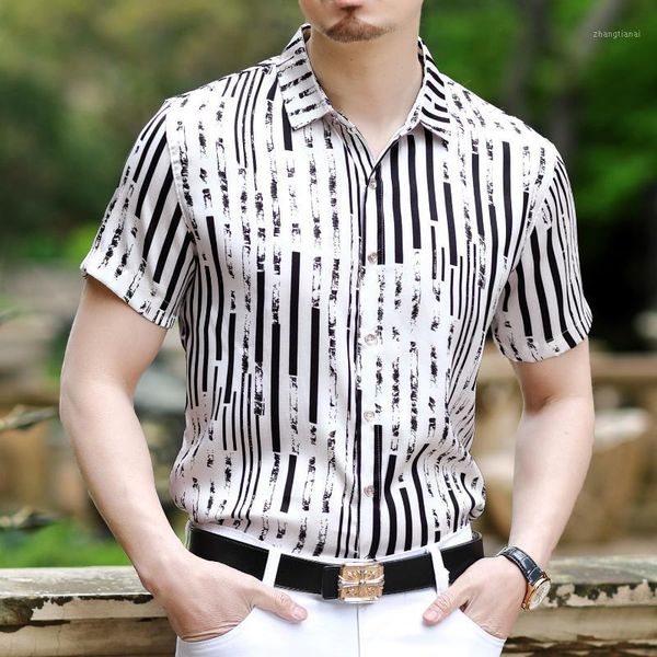 shirt men striped summer short sleeve work shirts night club tuxedo 4xl fashion stage show dress retro shirt men1, White;black
shirt men striped summer short sleeve work shirts night club tuxedo 4xl fashion stage show dress retro shirt men1, White;black